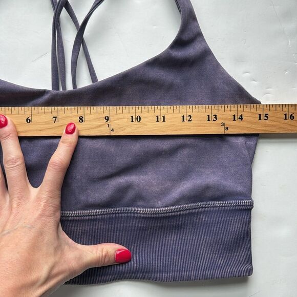 Lululemon Free To Be Bra Long Line *Rib Snow Wash Midnight Orchid Size 10 - Picture 12 of 14